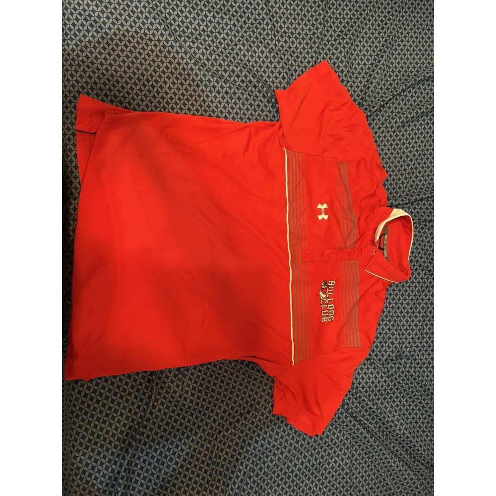 Under Armour GWU Men's XL Red Polo Shirt Heatgear Loose Gardner Webb Bulldogs